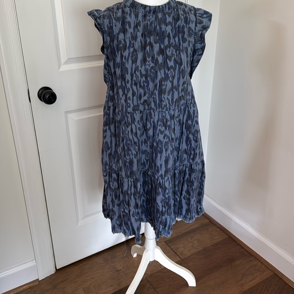 Anthropology raw edge him dress. Thick denim like material